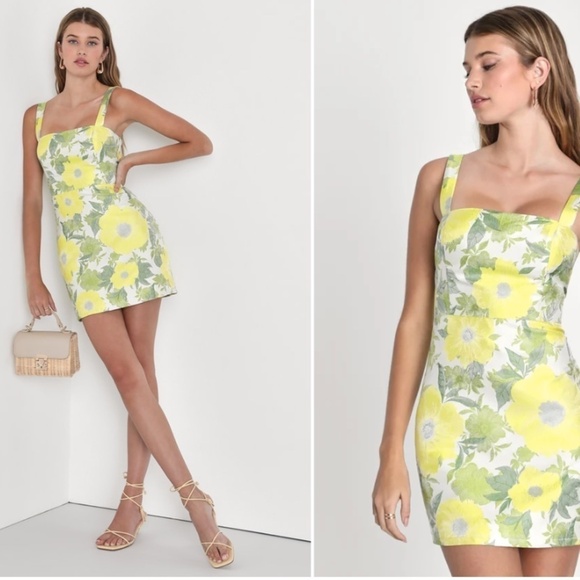 Lulus Dresses & Skirts - LULUS Date Night Prom Sexy Wedding Cocktail Party Floral Mini Dress NWOT